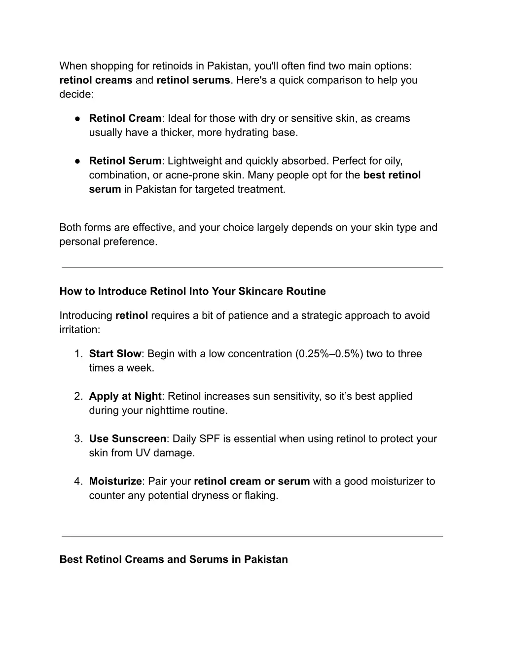 when shopping for retinoids in pakistan