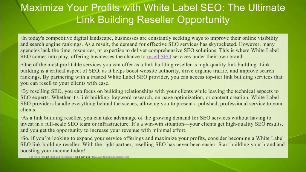 maximize your profits with white label