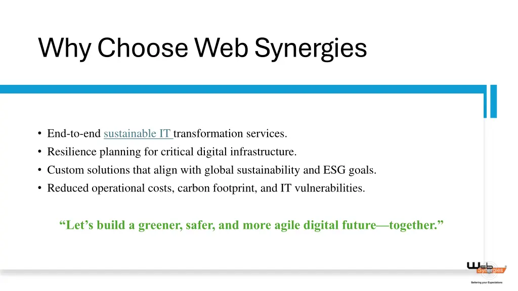 why choose web synergies