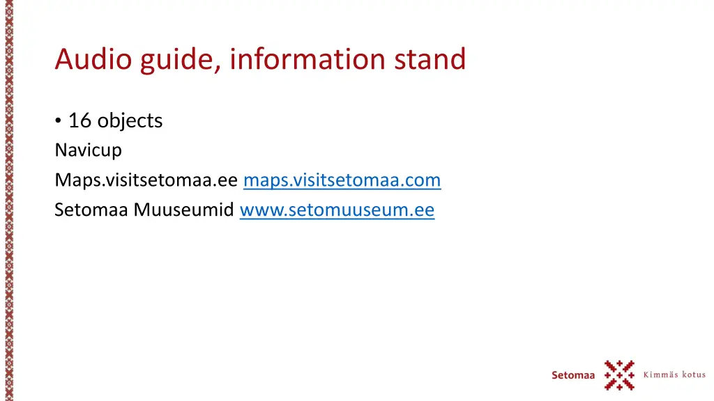 audio guide information stand
