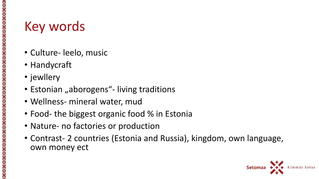 key words
