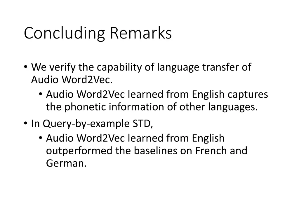 concluding remarks
