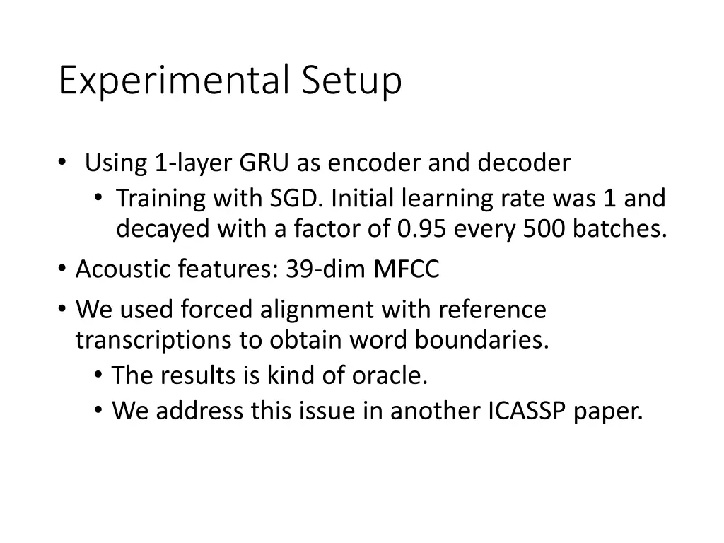 experimental setup