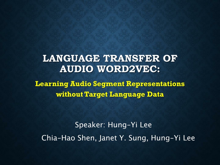 language transfer of audio word2vec