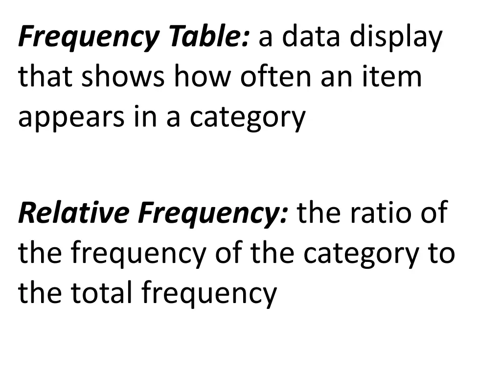frequency table a data display that shows
