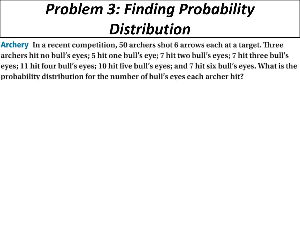 problem 3 finding probability distribution