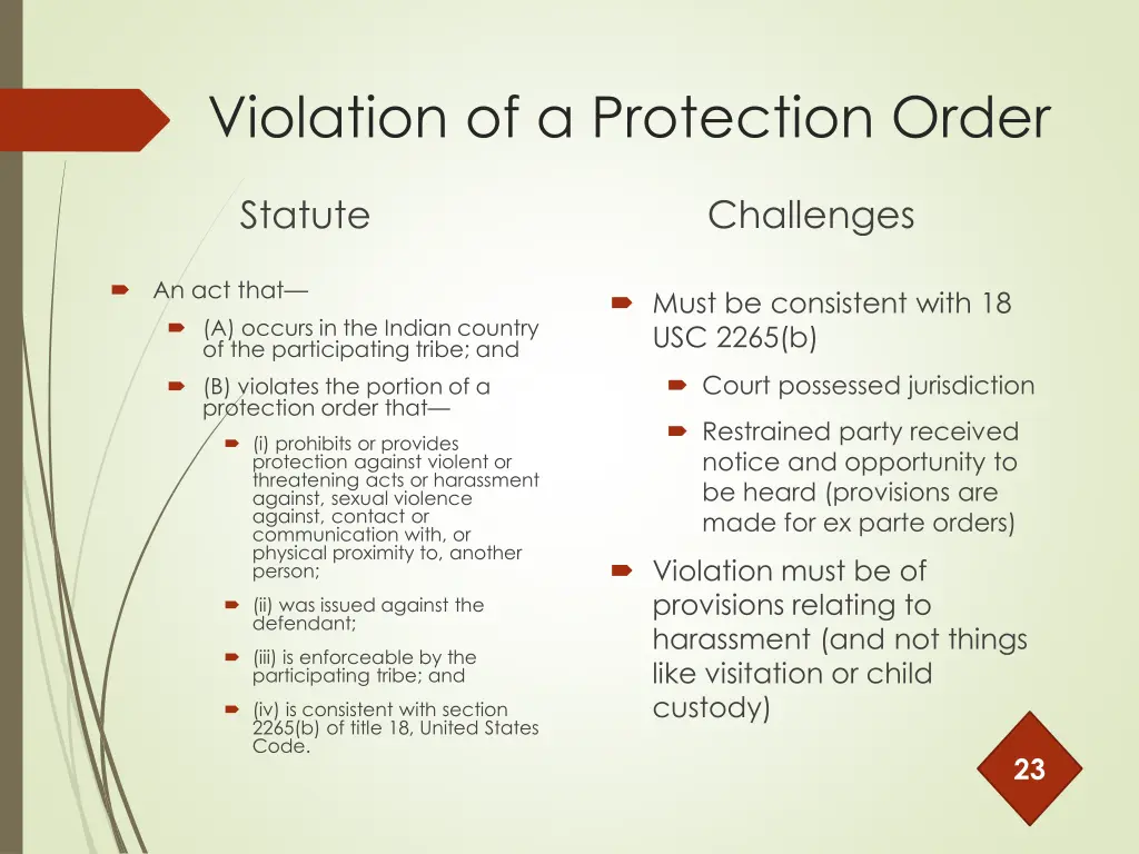 violation of a protection order