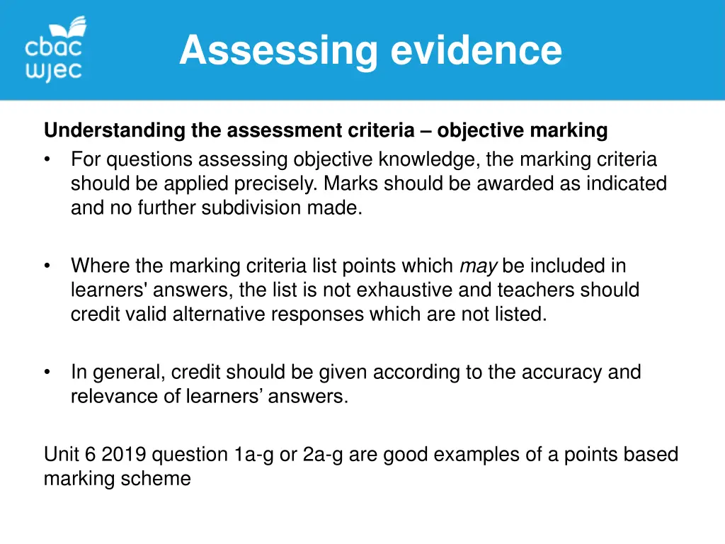 assessing evidence 1
