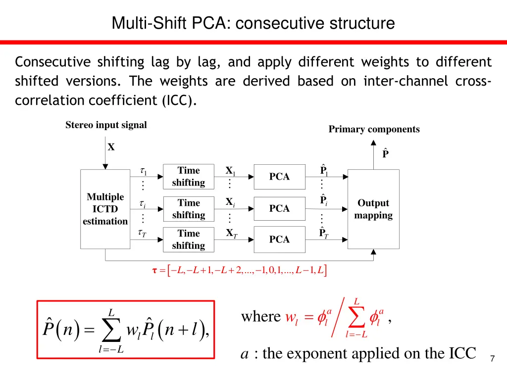 multi shift pca consecutive structure