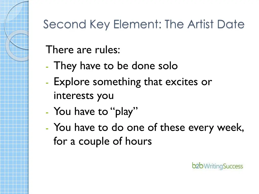 second key element the artist date 1