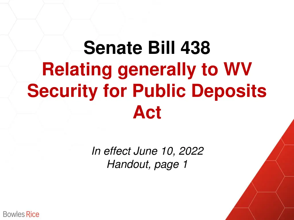 senate bill 438 relating generally to wv security