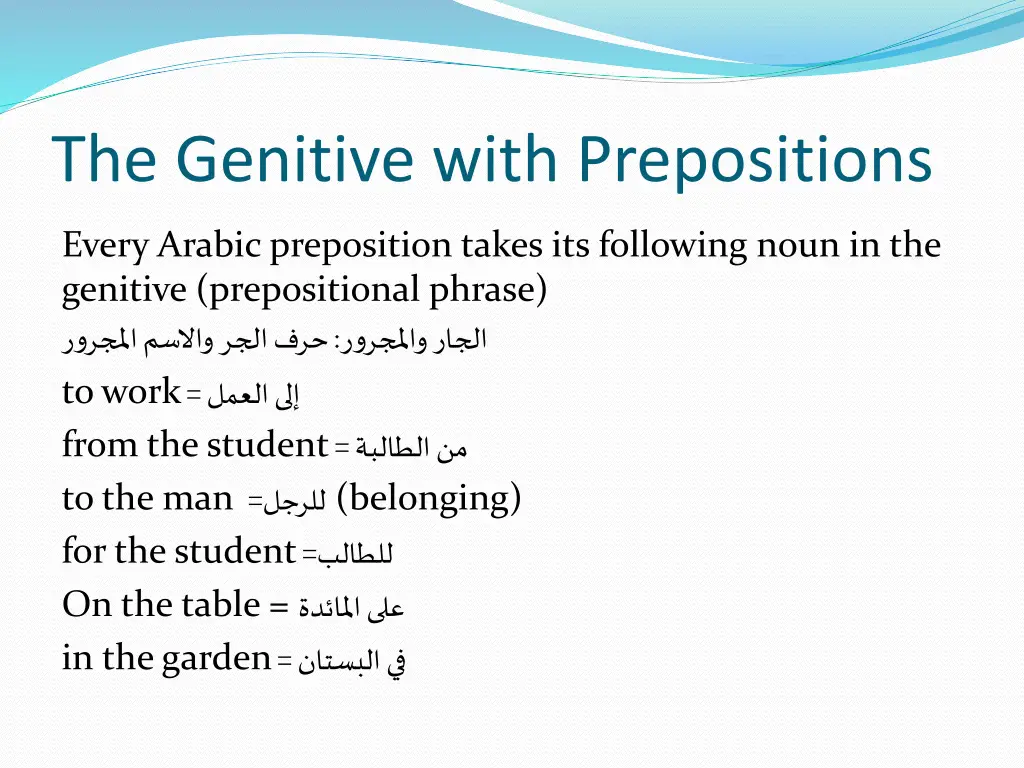the genitive with prepositions