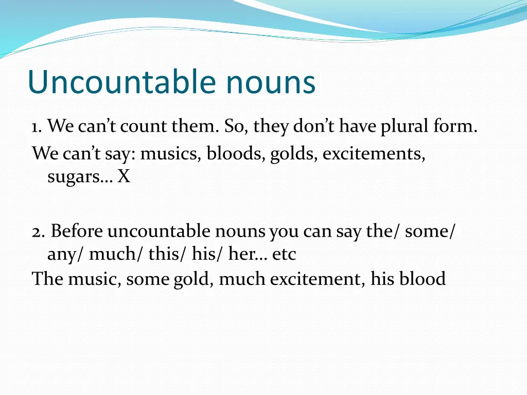 uncountable nouns