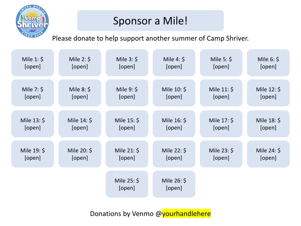sponsor a mile 1
