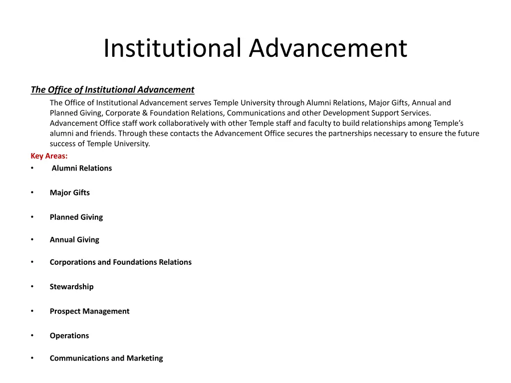 institutional advancement