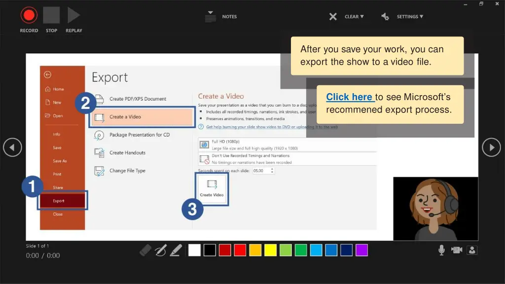 after you save your work you can export the show