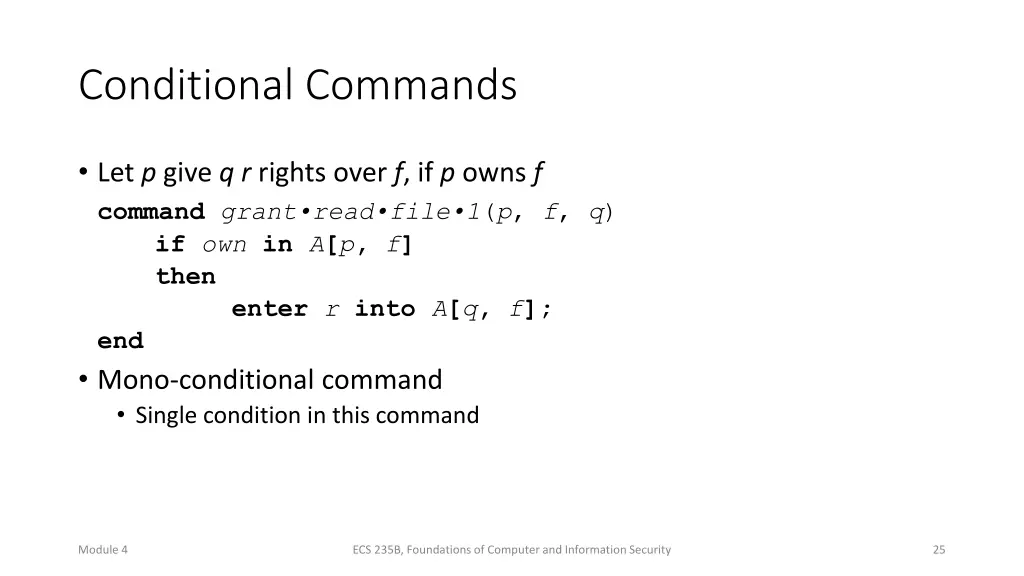 conditional commands