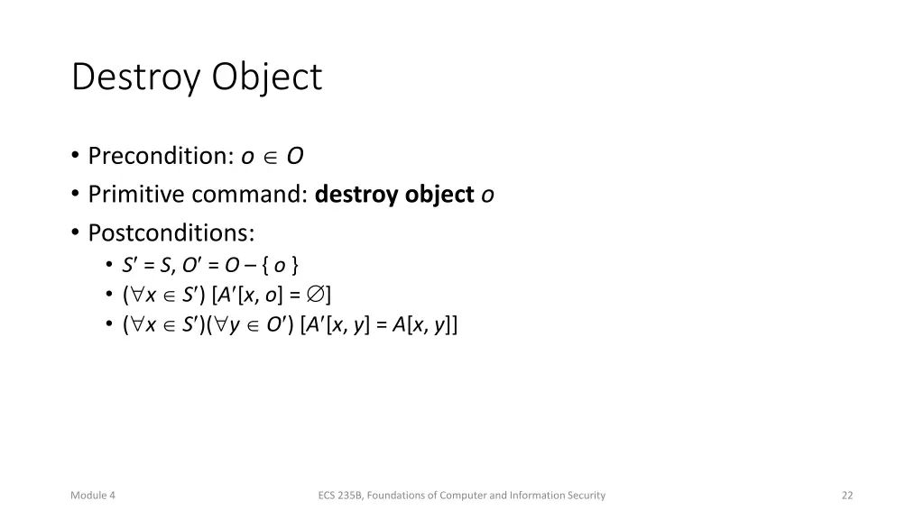 destroy object
