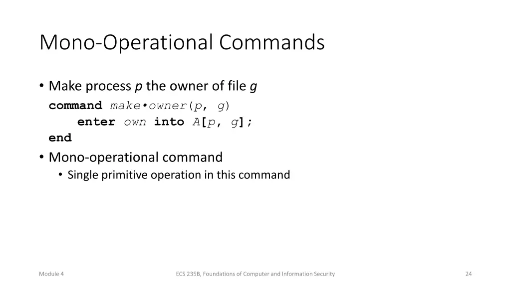 mono operational commands