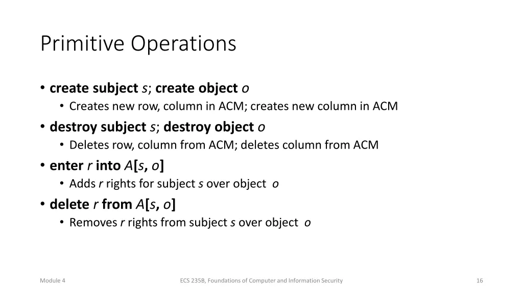 primitive operations