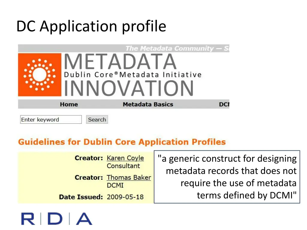 dc application profile