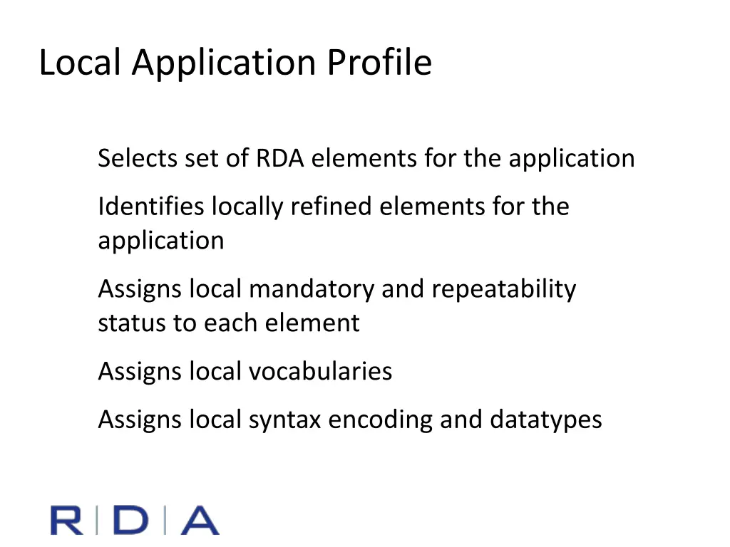 local application profile