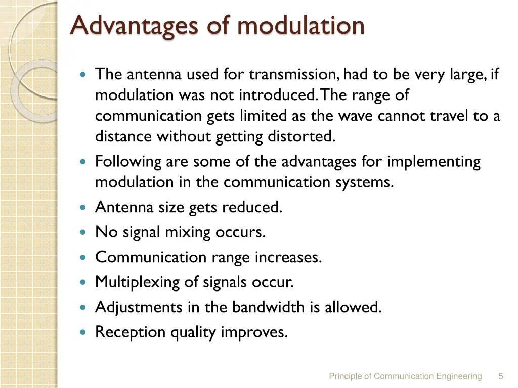 advantages of modulation