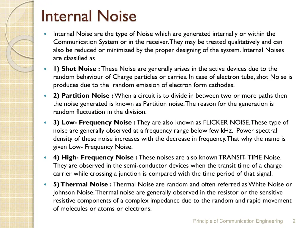 internal noise