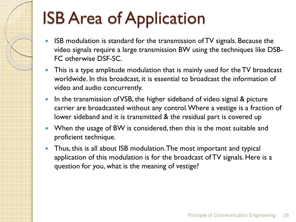 isb area of application