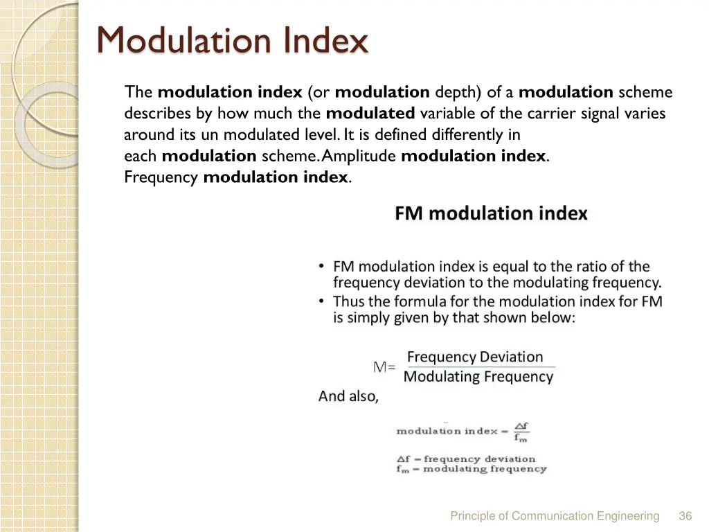 modulation index