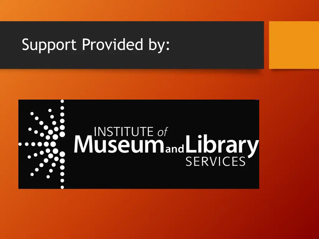 support provided by