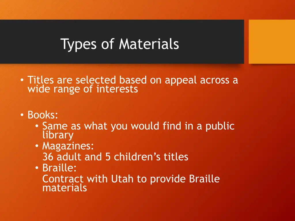 types of materials