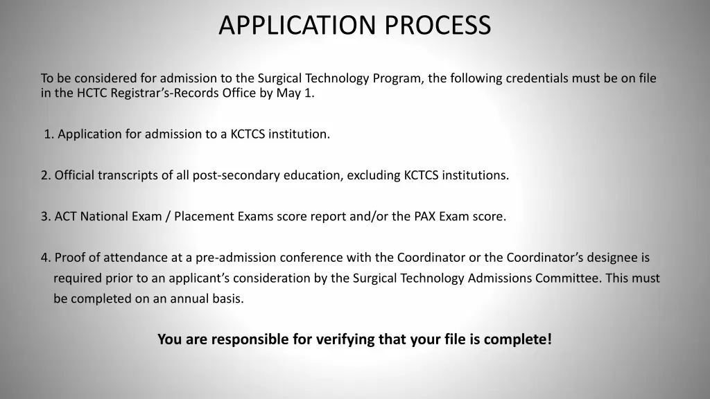 application process