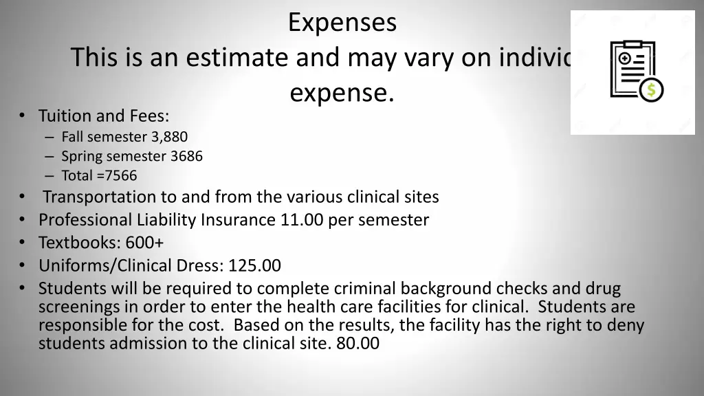 expenses