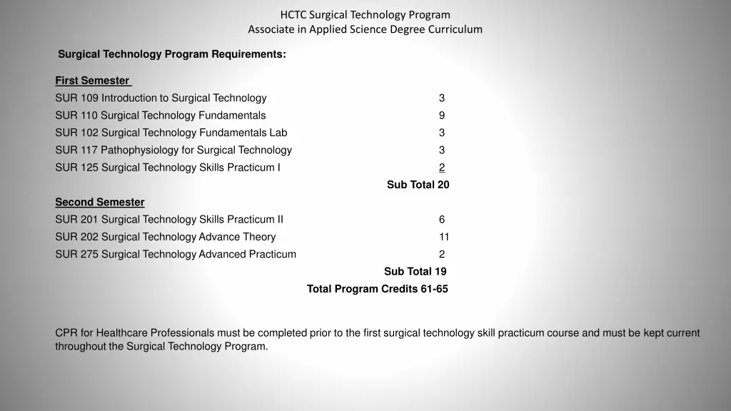 hctc surgical technology program associate 1
