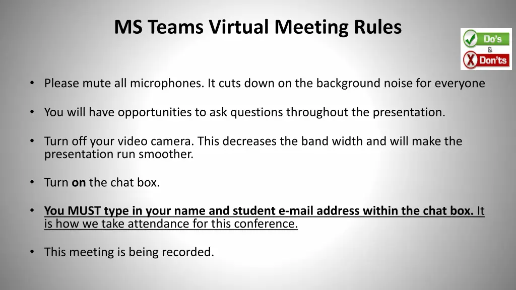 ms teams virtual meeting rules