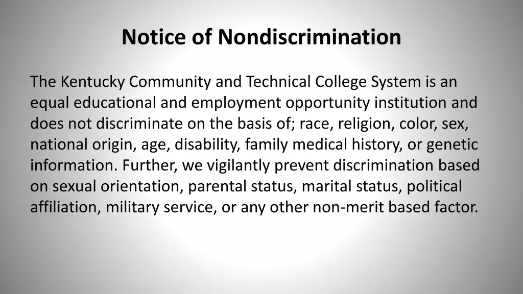 notice of nondiscrimination