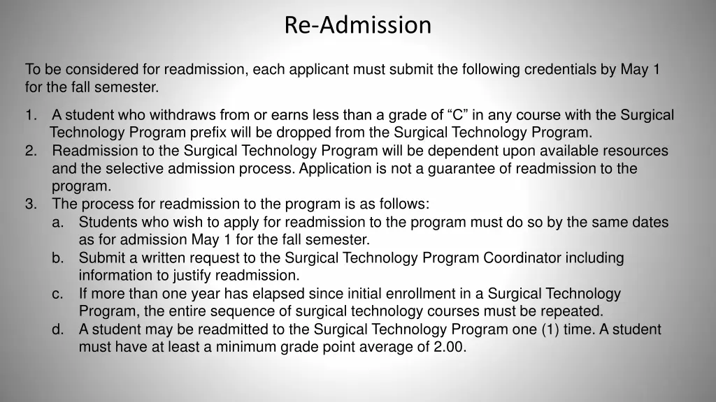 re admission
