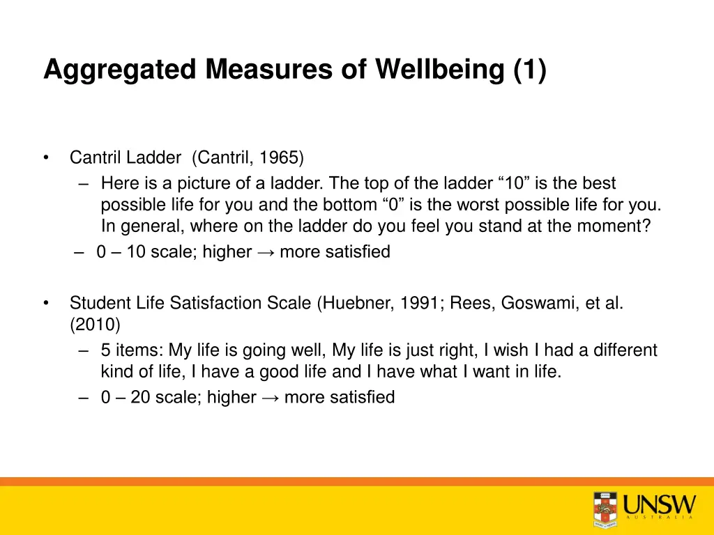 aggregated measures of wellbeing 1