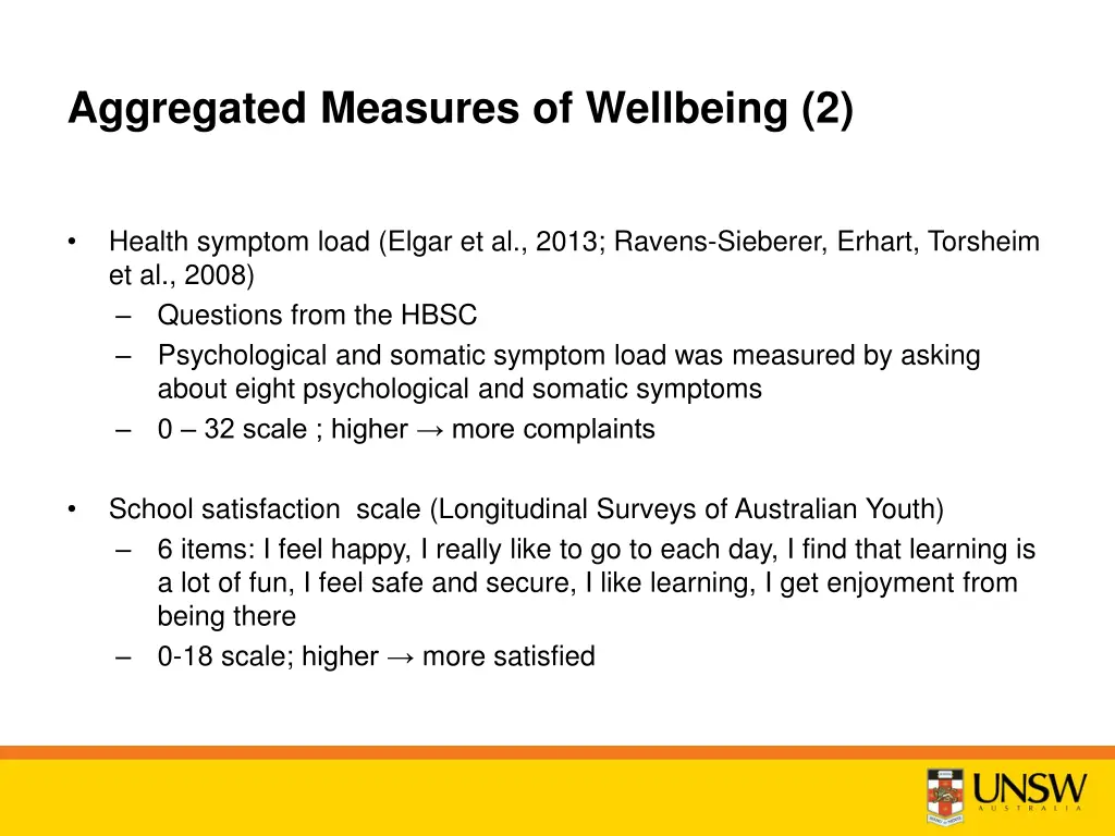 aggregated measures of wellbeing 2