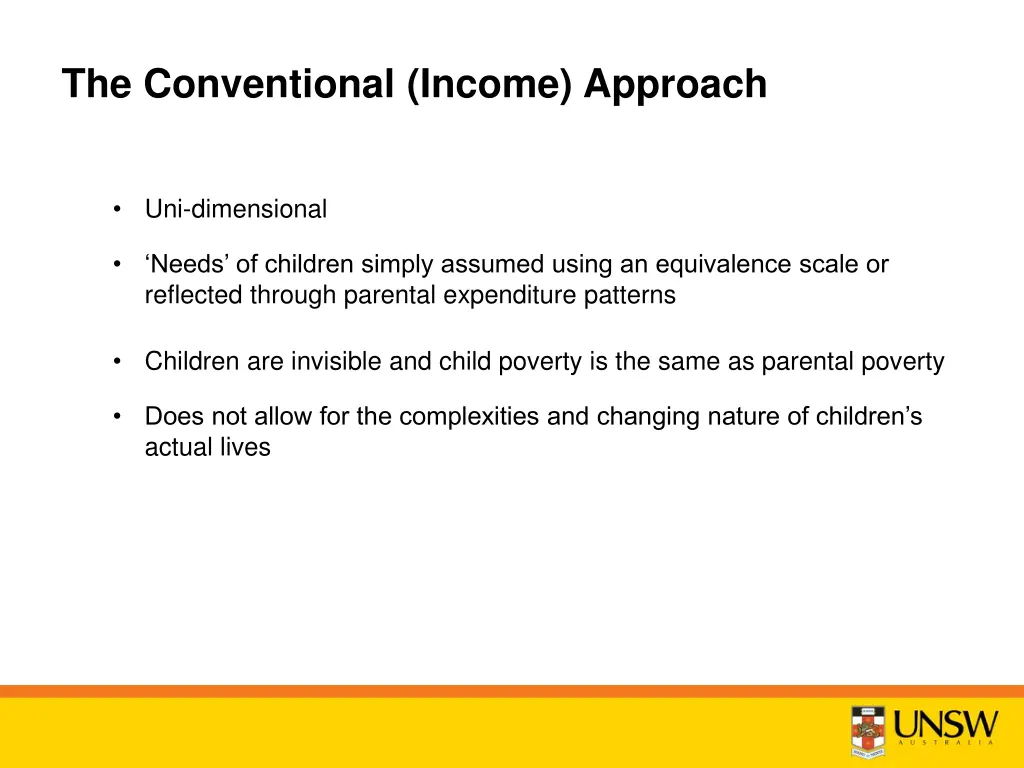the conventional income approach