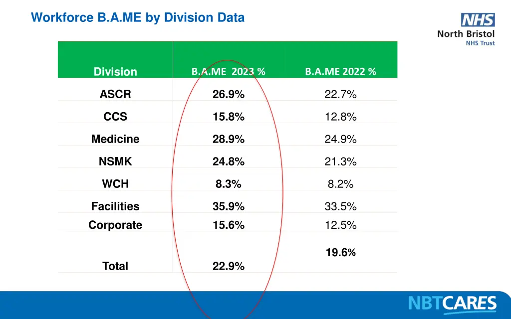 workforce b a me by division data