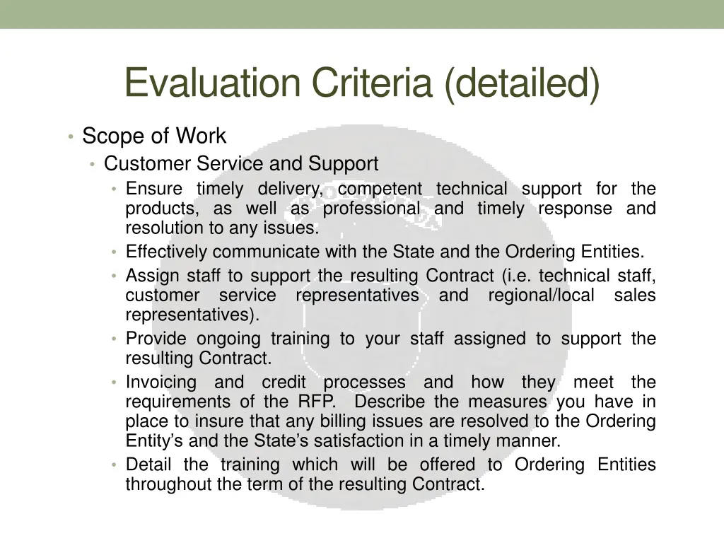 evaluation criteria detailed 2