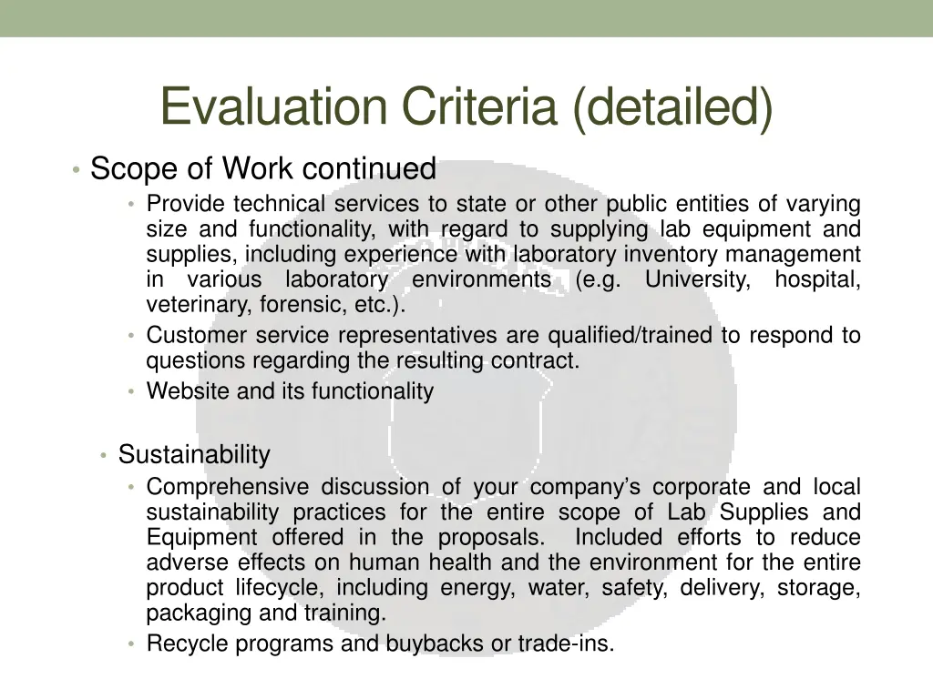 evaluation criteria detailed 3