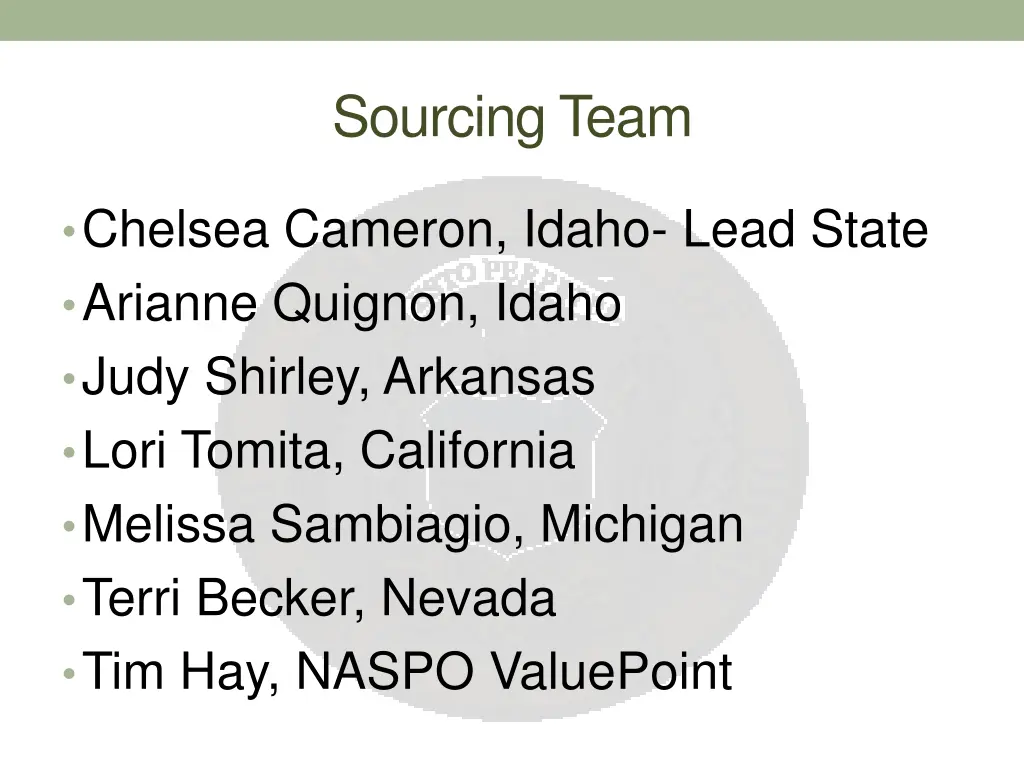 sourcing team