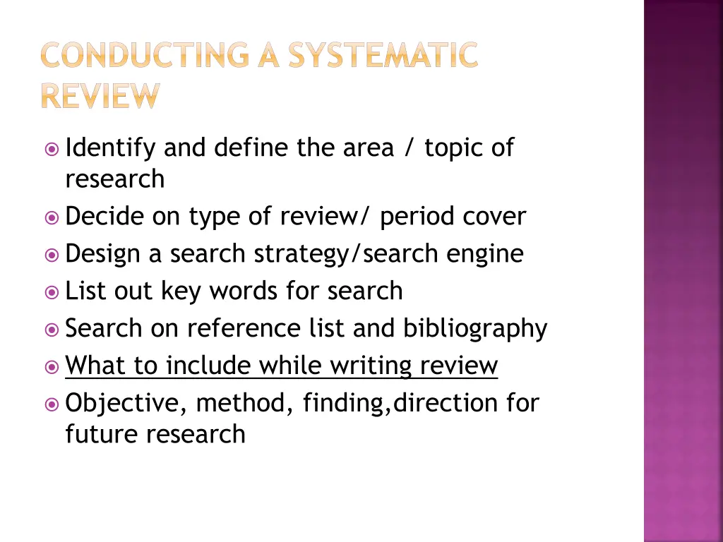 conducting a systematic review