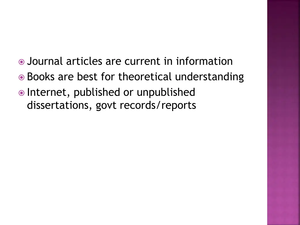 journal articles are current in information books