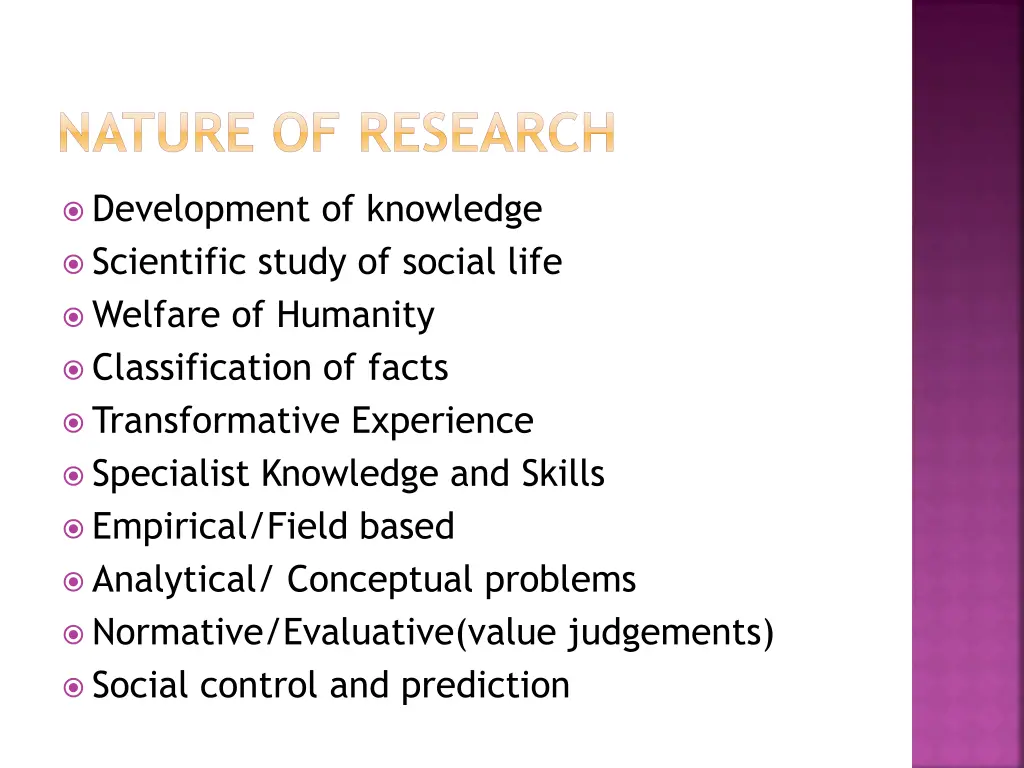 nature of research