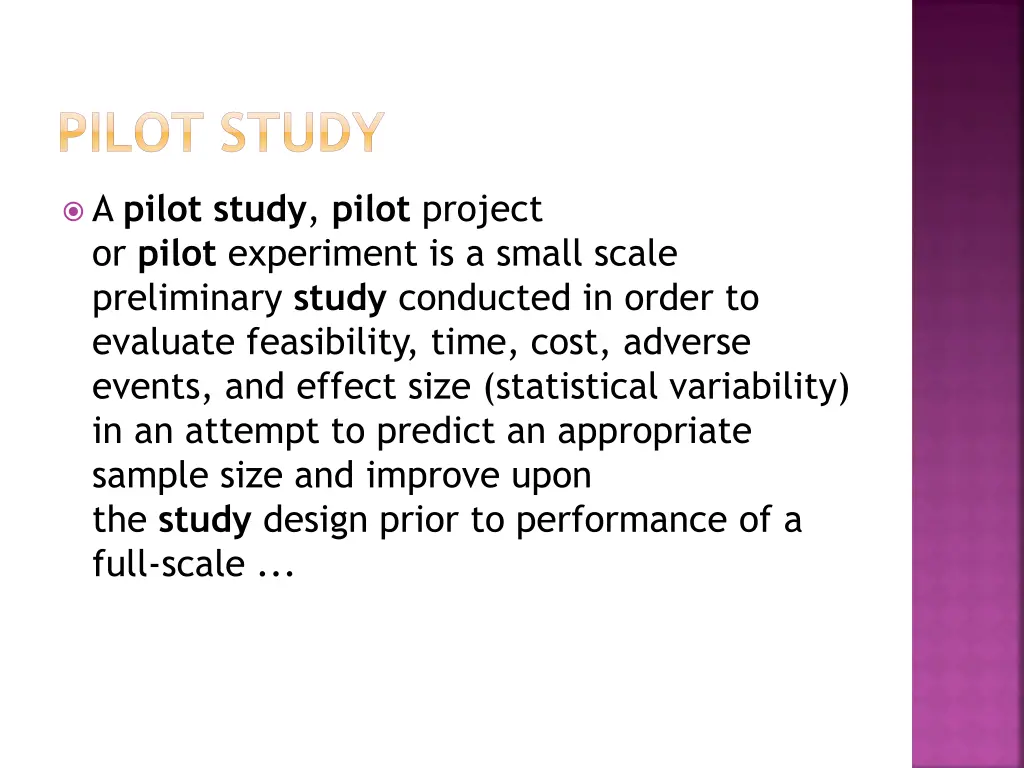 pilot study