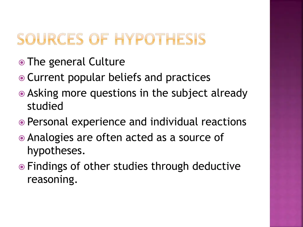 sources of hypothesis